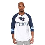 Ultra Game Adults NFL Official Super Soft Raglan Baseball Long Sleeve T-Shirt, Tennessee Titans, White, Small