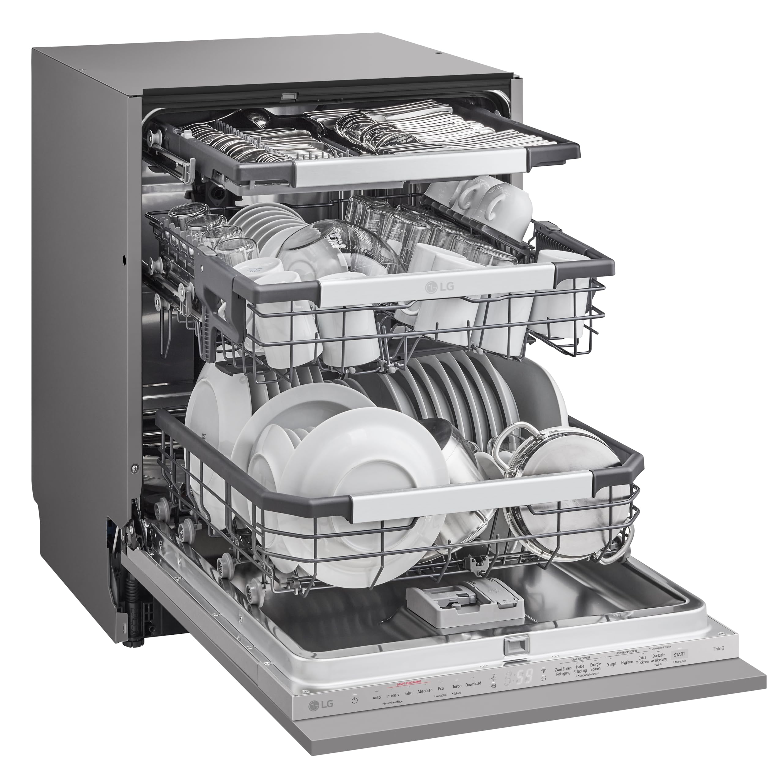 LG DB476TXS Geschirrspüler 43 dB Energieklasse A Dampf ThinQ Silber