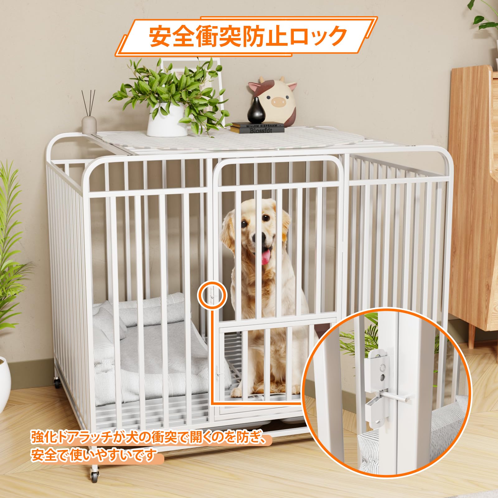 Amazon.co.jp: Mokiland 犬 ゲージ 大型犬 ゲージ 折りたたみ式 ペット