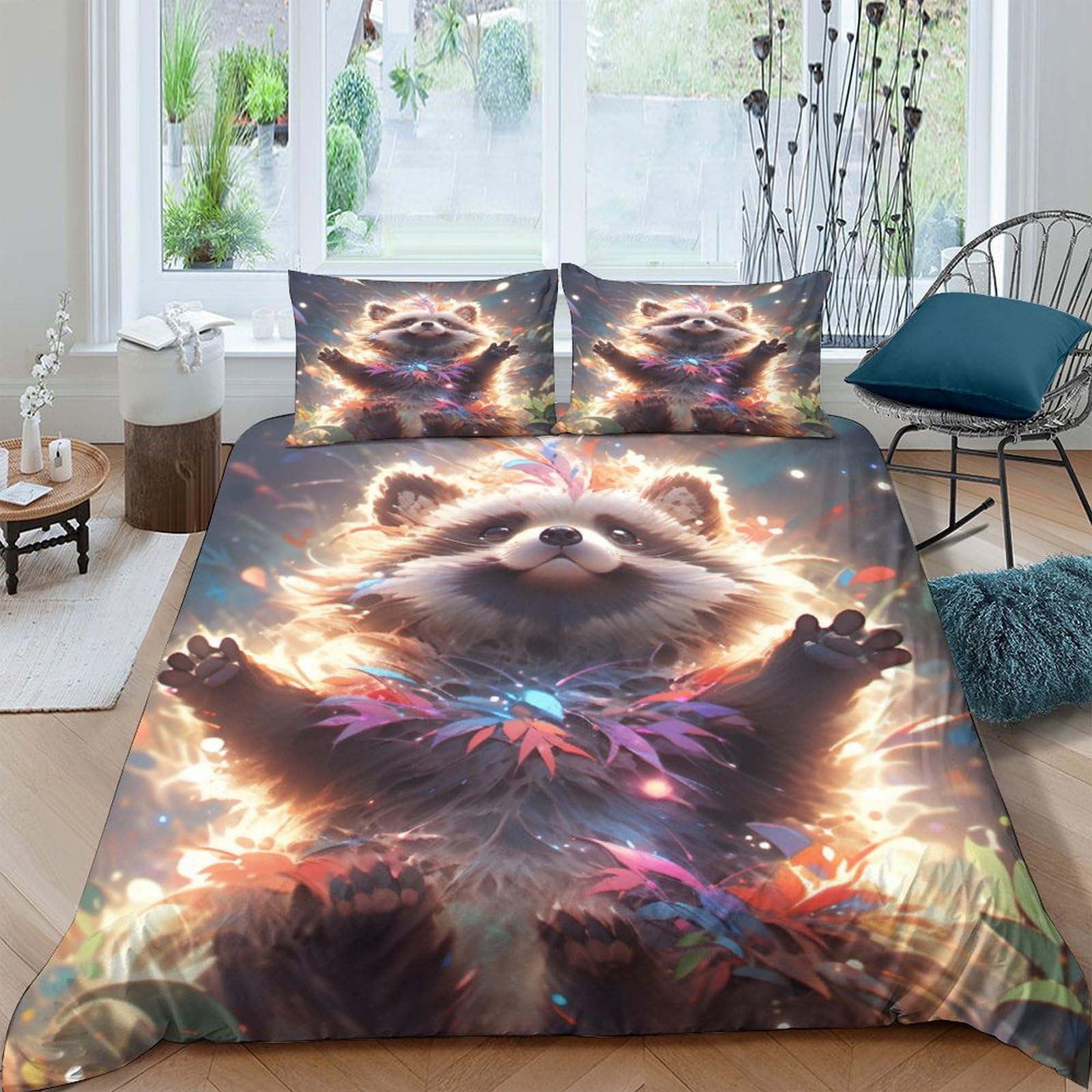Housse de couette animaux mignons pour chambre d'enfant et ado