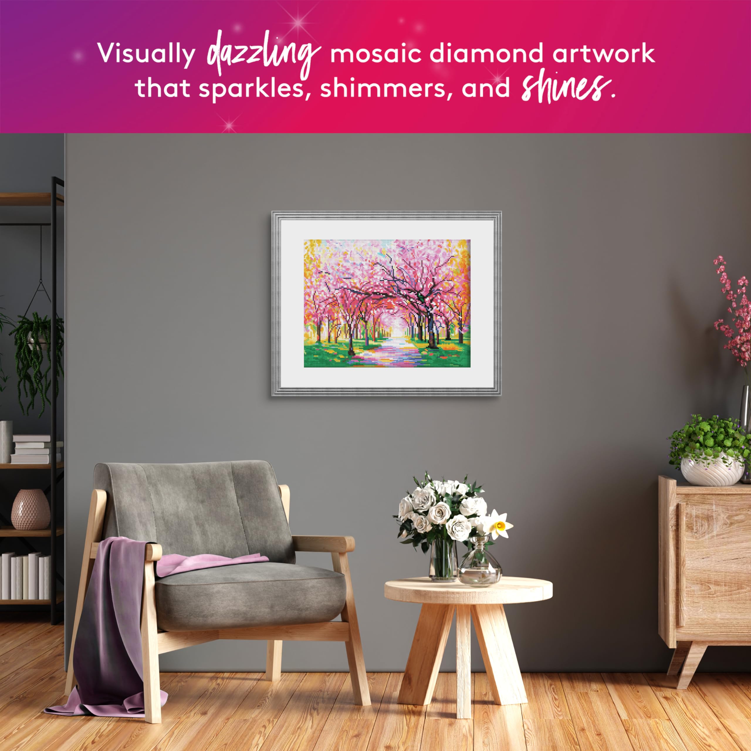 Amazon.com: DIAMOND ART CLUB Cherry Blossom Trees Diamond