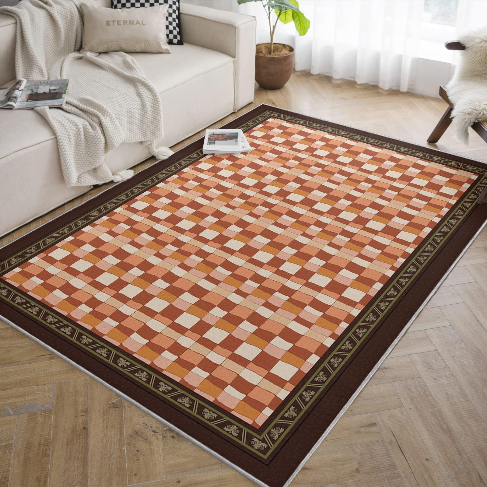 Tapis résistant aux taches lavable 120x150cm pour protéger le sol de la cuisine