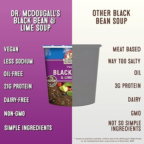 Vista 22 de Dr. McDougall's - Sopa vegana de guisantes divididos - Sin gluten - Fideos ramen - Tazas de fideos ramen instantáneos - Ramen bajo en sodio - Sin