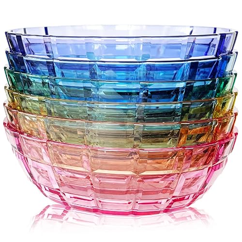 SCANDINOVIA - 13oz Unbreakable Premium Bowls Set Of 6 - Made in Japan - Super Grade Acrylic Plastic - Perfect for Gifts - Dishwasher Safe - Serving Ice Cream Candy Cereal Cereal Popcorn Salad Reusable | 400 ml — sized for ice cream, snacks, fruit & appetizer portions