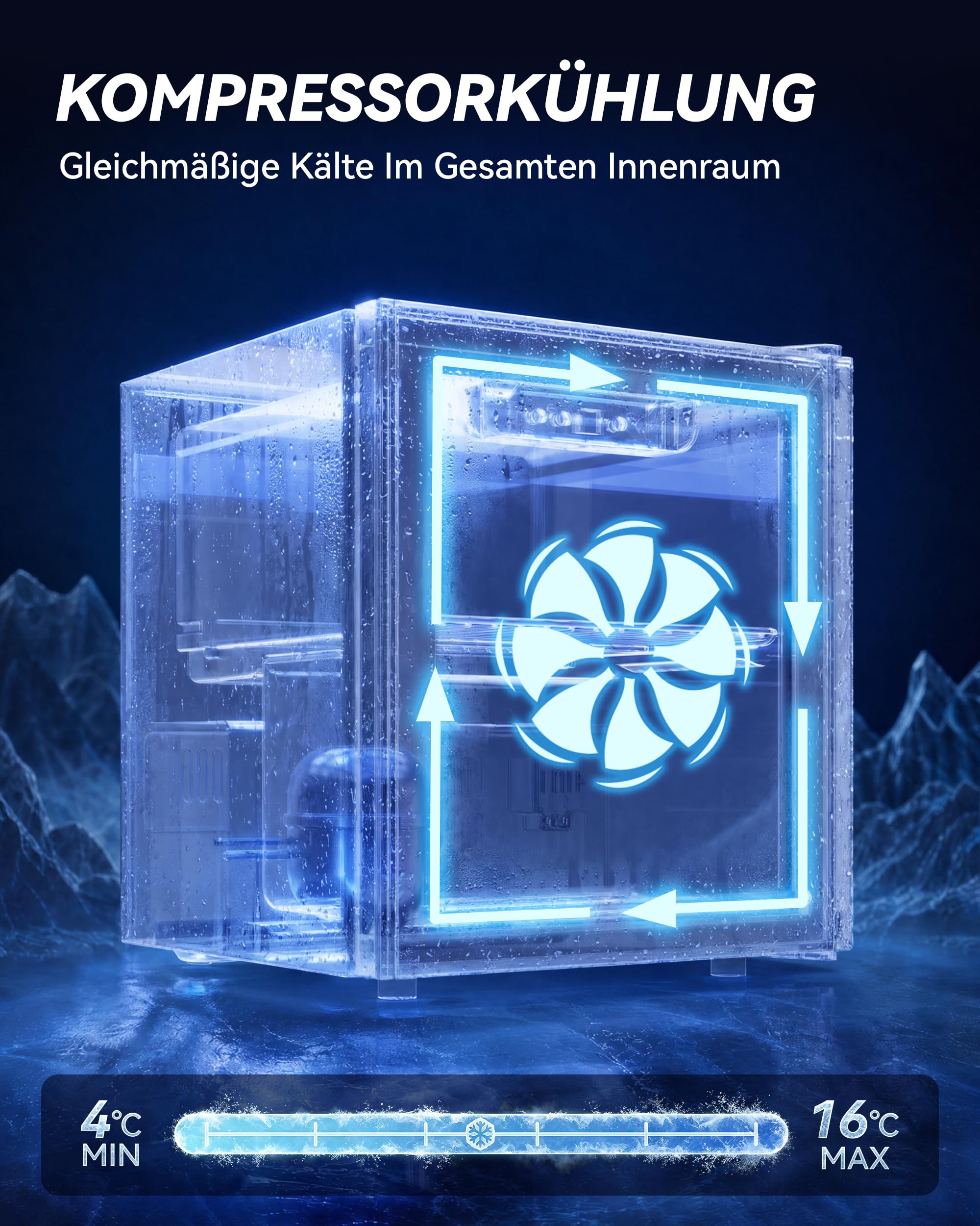 TRIUMPHKEY 36L Mini Kühlschrank, Leiser Getränkekühlschrank