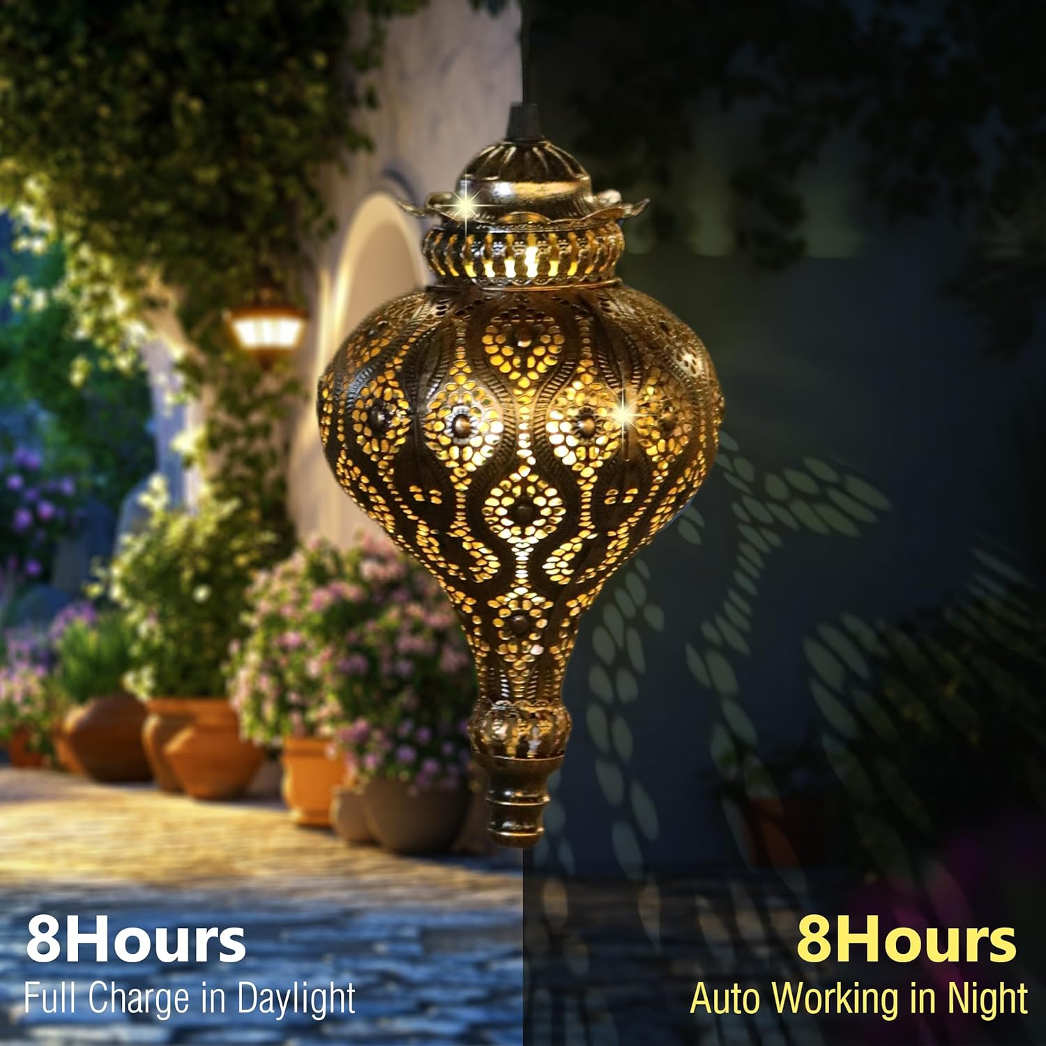 Solar Moroccan Lantern Outdoor Garden Decor(2 Pack) Solar Lanterns Outdoor Waterproof, Lanterns Decorative Outdoor Lights for Patio Pathway Yard Porch Backyard. - Image 5