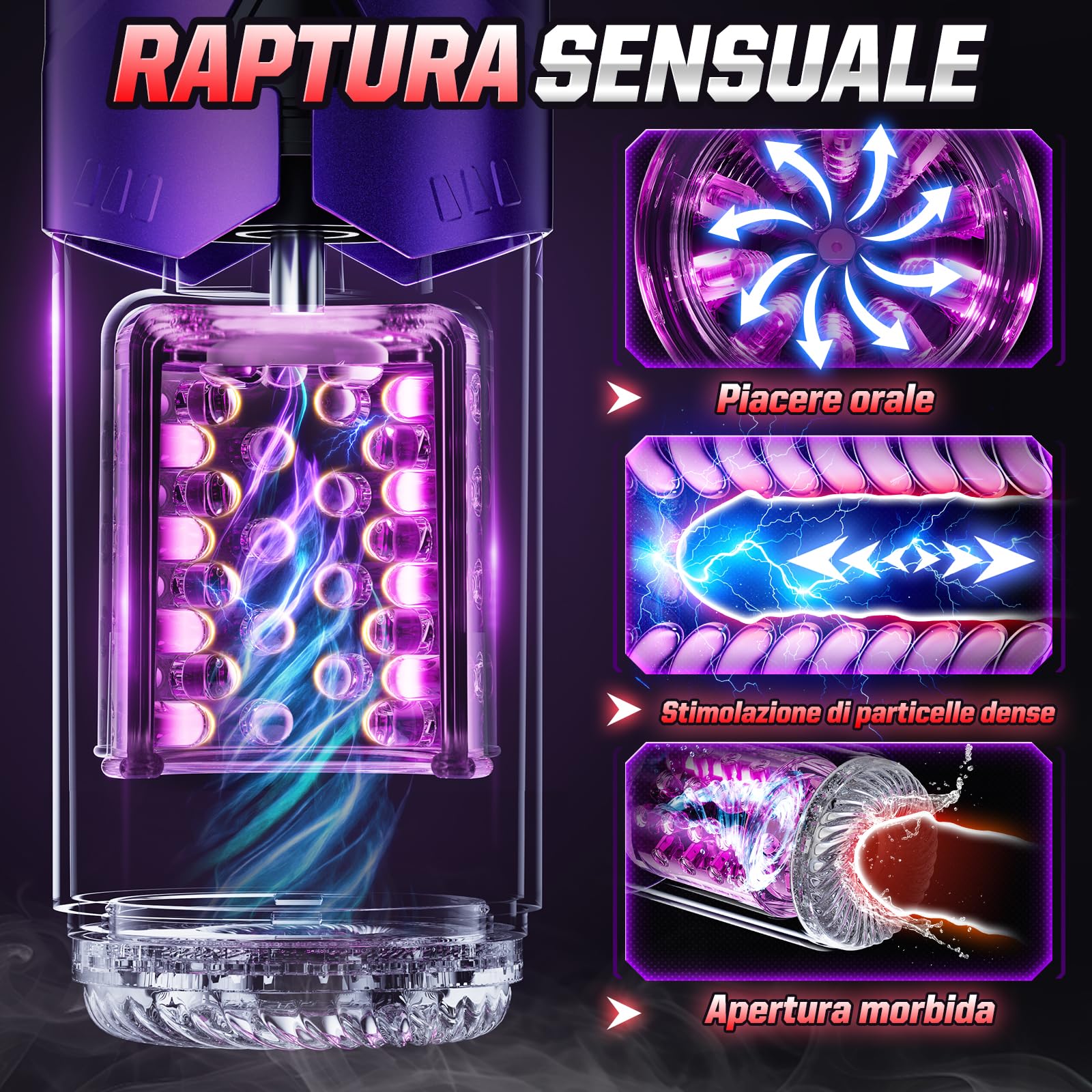 Masturbatore Uomo Pene Sex Toys - Masturvatore per Uomo Realista con Telescopica & Rotazione & Succhiare Sexytoysys Uomo Vagina Toys Sessuali per Uomini Controllo dell'APP