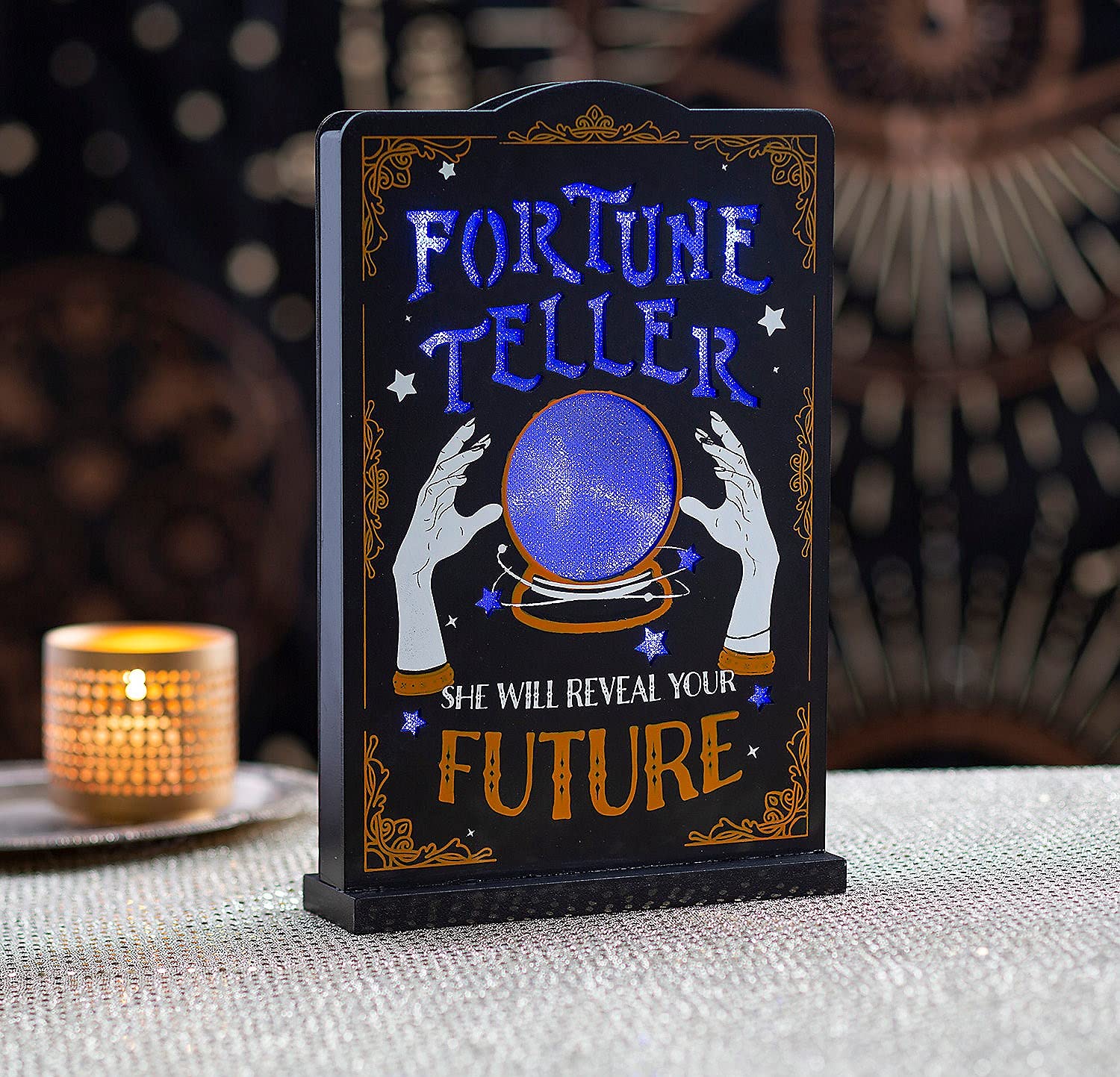 Fortune Teller LED Tabletop Sign Halloween Decoration