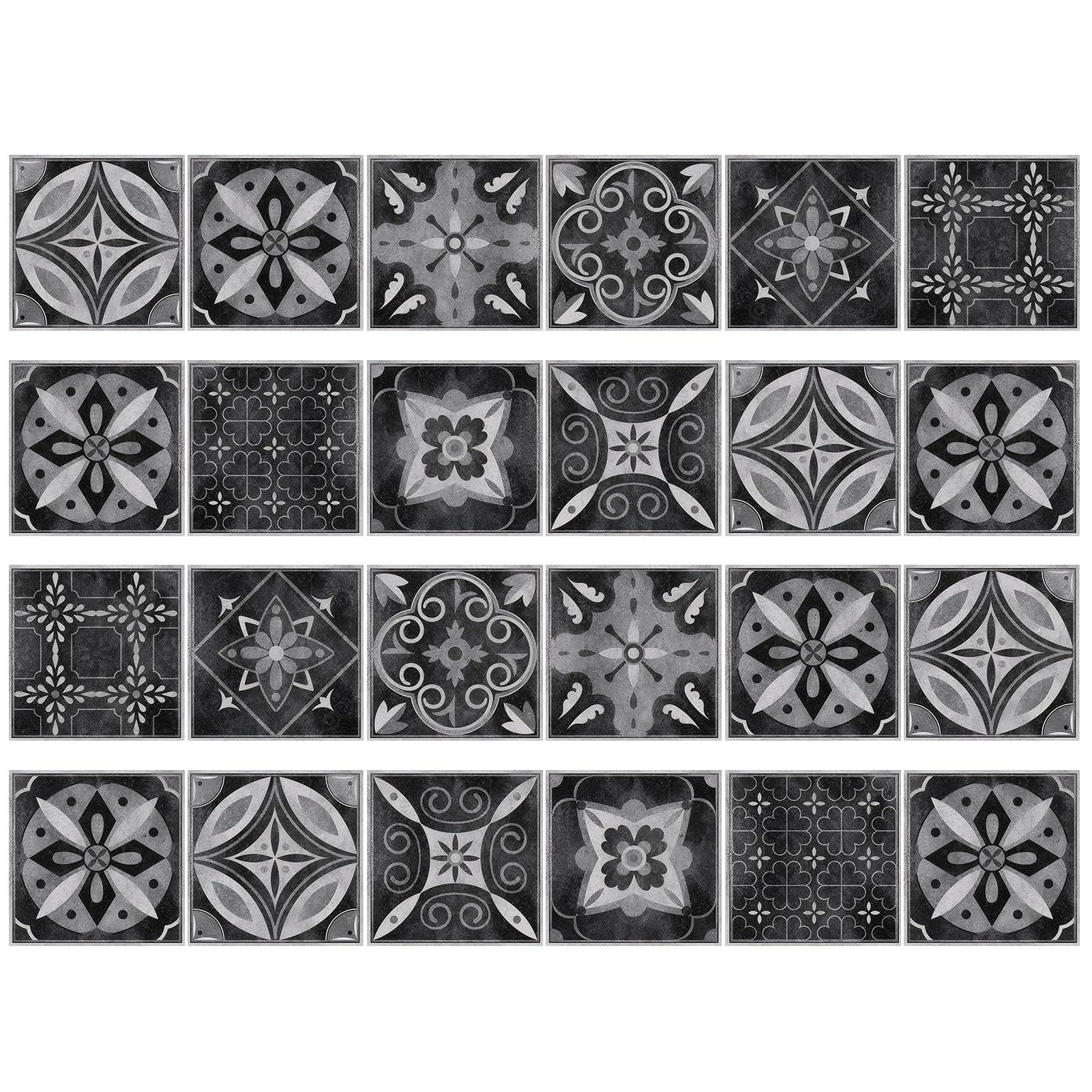 Autocollants muraux cuisine imperméables carreaux marocains 20x20