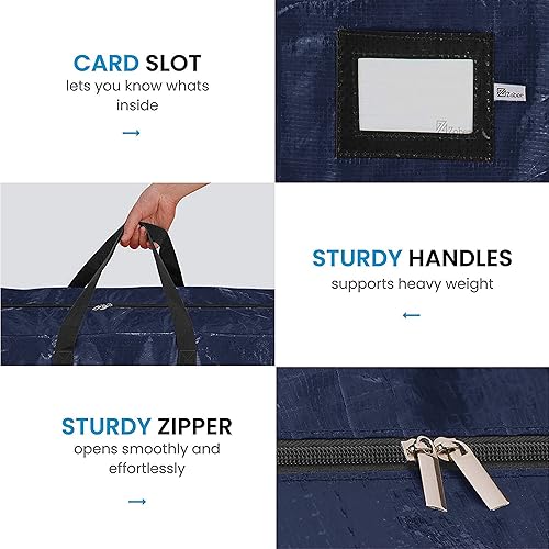 Vista 23 de Bolsa de almacenamiento Zober para árbol de Navidad artificial, almacena árboles de hasta 9 pies de altura, también puede almacenar inflables