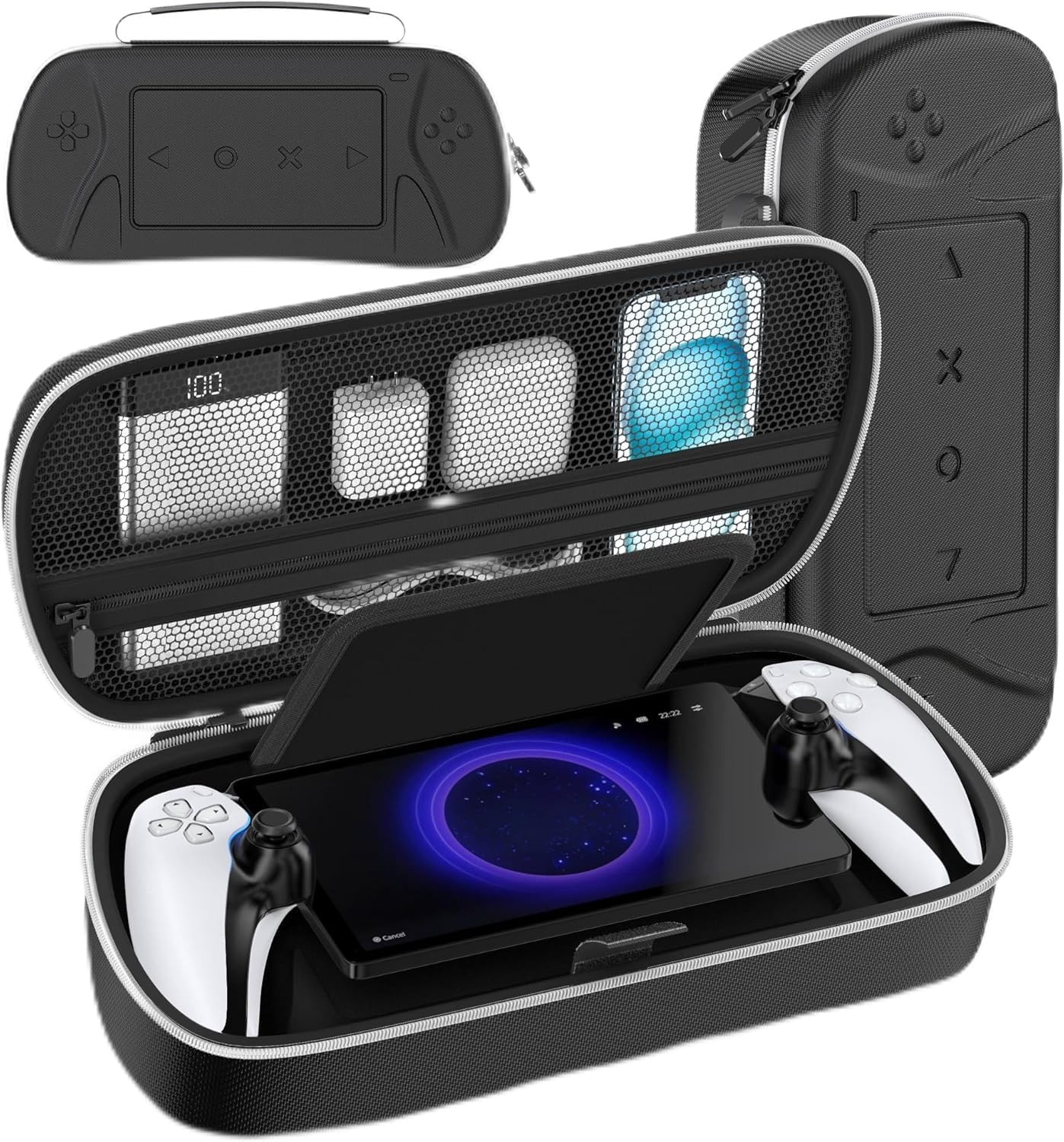 New World PS Portal Hard Travel Bag Carry Case Compatible with PlayStation Portal Remote Player,Travel Case with Zip Pocket for PlayStation Portal Accessories