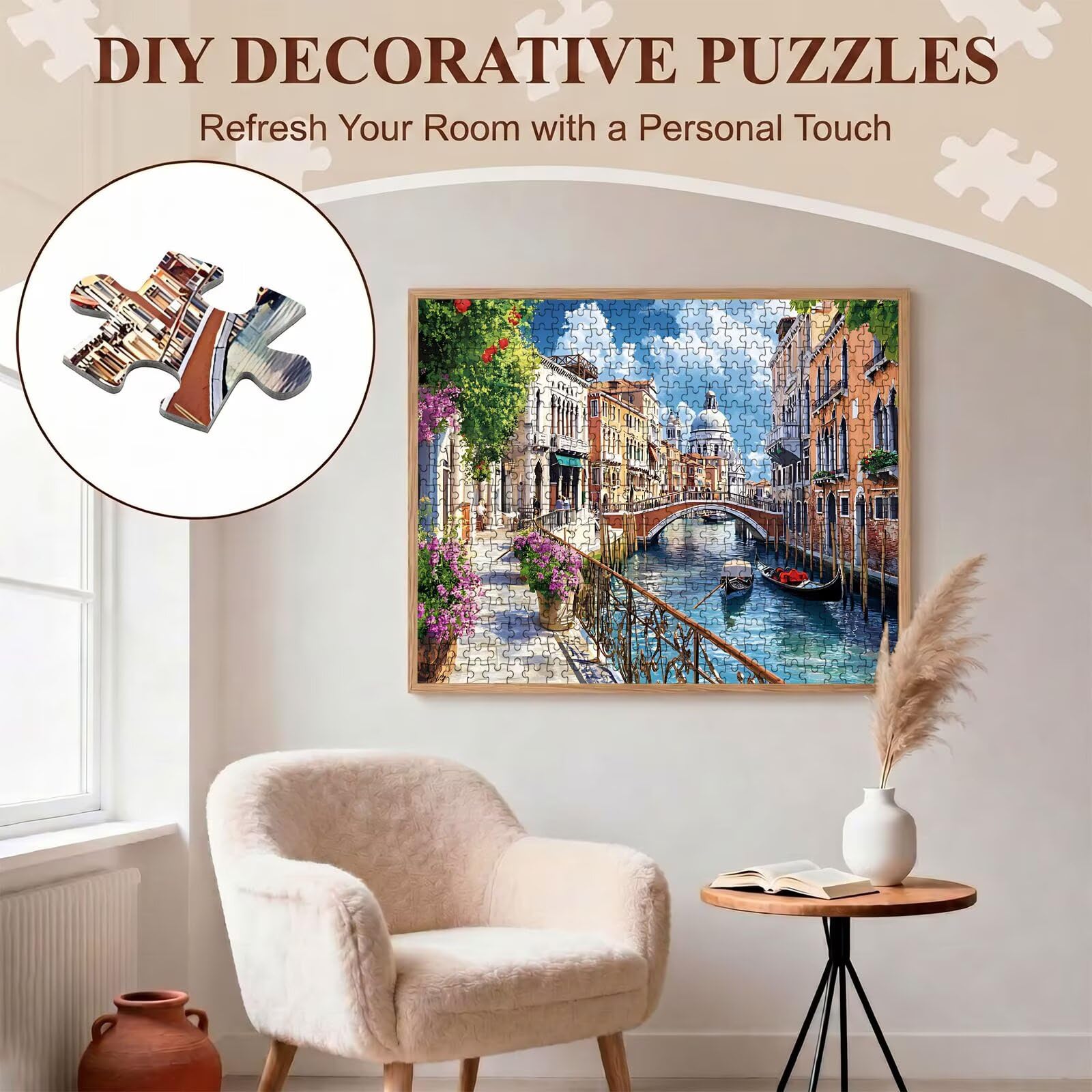 Città architettura-2 Puzzle 1000 Pezzi per Adulti, Puzzle in Legno - Collezione Classica con Poster Incluso - Sfida di Concentrazione e Passatempo Antistress, Gioco per Famiglia, 75 x 50 cm f0-47