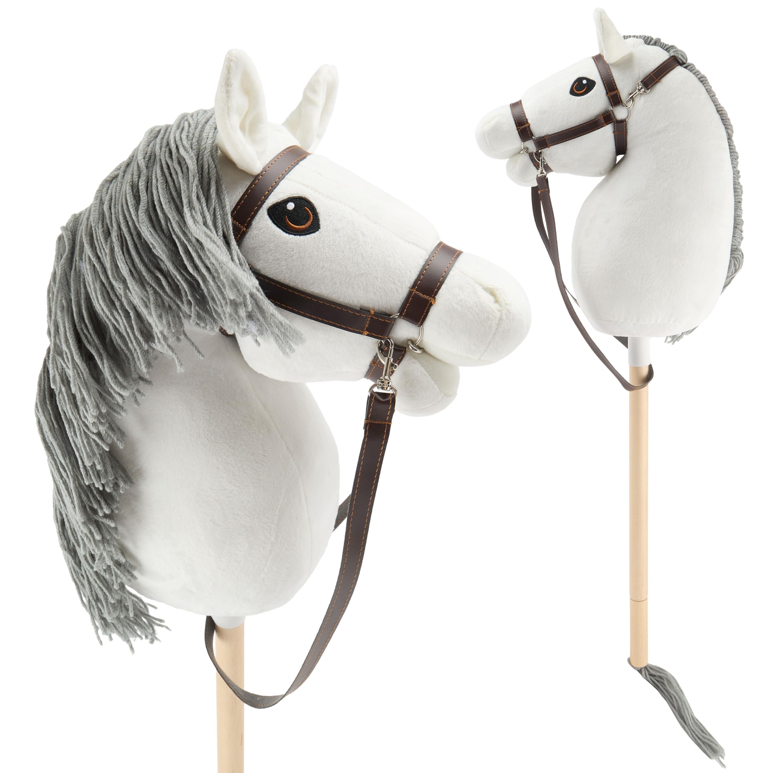 Bieco Hobby Horse konik na kijku, pleśń, rozmiar M, z wyciągami, zdejmowany kij i ogon, do jazdy konnej, ujeżdżania i gier, hobby