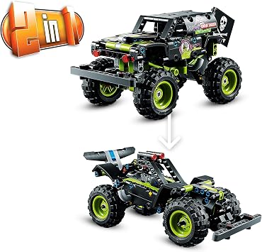 LEGO Technic Monster Jam Grave Digger 42118-7 Yaş ve Üzeri Canavar Kamyon Oyuncaklarını Seven Çocuklar için Koleksiyonluk Yaratıcı Oyuncak Model Yapım Seti (212 Parça)