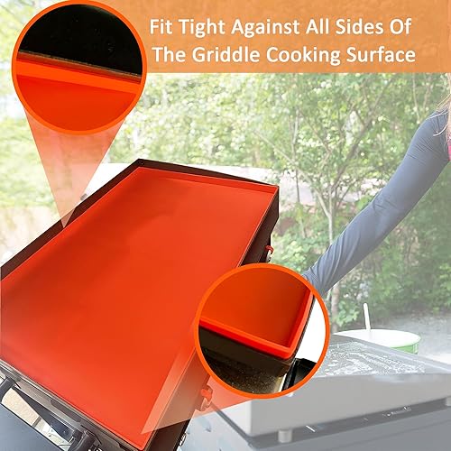 Miniatura 4 de Alfombrilla de silicona para parrilla Blackstone de 22 pulgadas, resistente alfombrilla de silicona para parrilla, protege la superficie de cocción