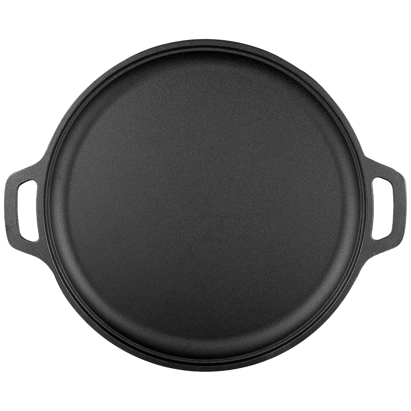 SINJEUN Patelnia grillowa z żeliwa, 30 cm średnicy, czarna płyta grillowa z uchwytem, patelnia z żeliwa do kuchni, grilla i serwowania