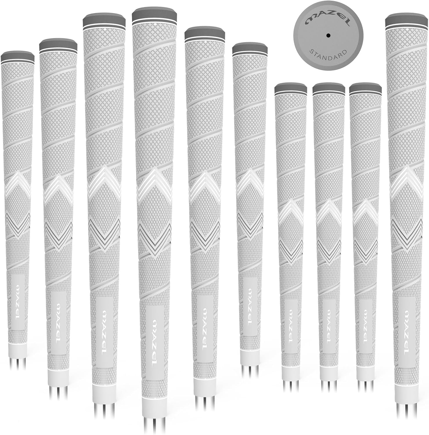 MAZEL Golf Club Grips for Men,10 Pack Micro-texture Non-Slip Golf Grips Midsize/ Standard for Higher Performance (Grey(Texture), Standard)