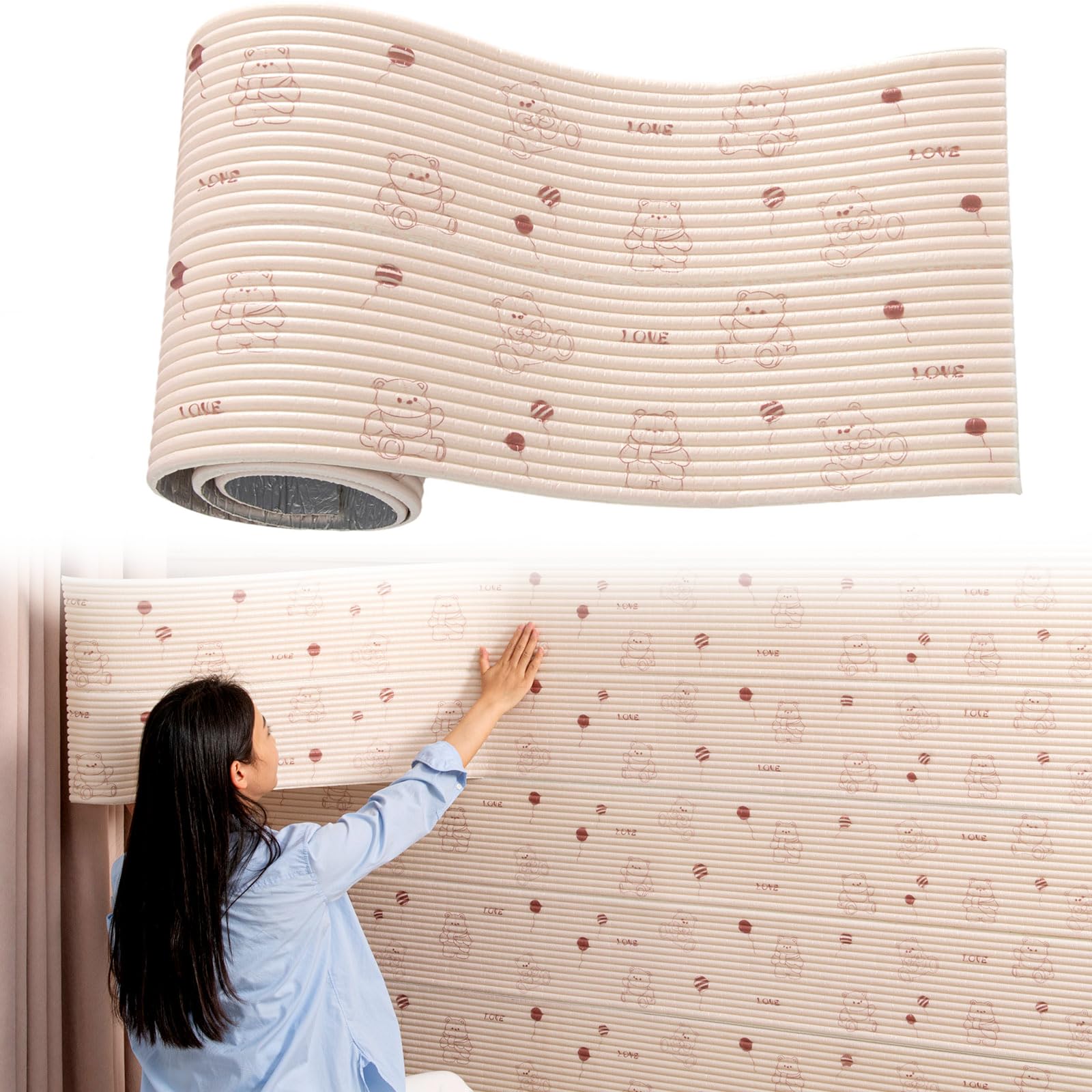 Autocollants muraux 3D rembourrés pour tête de lit chambre bébé