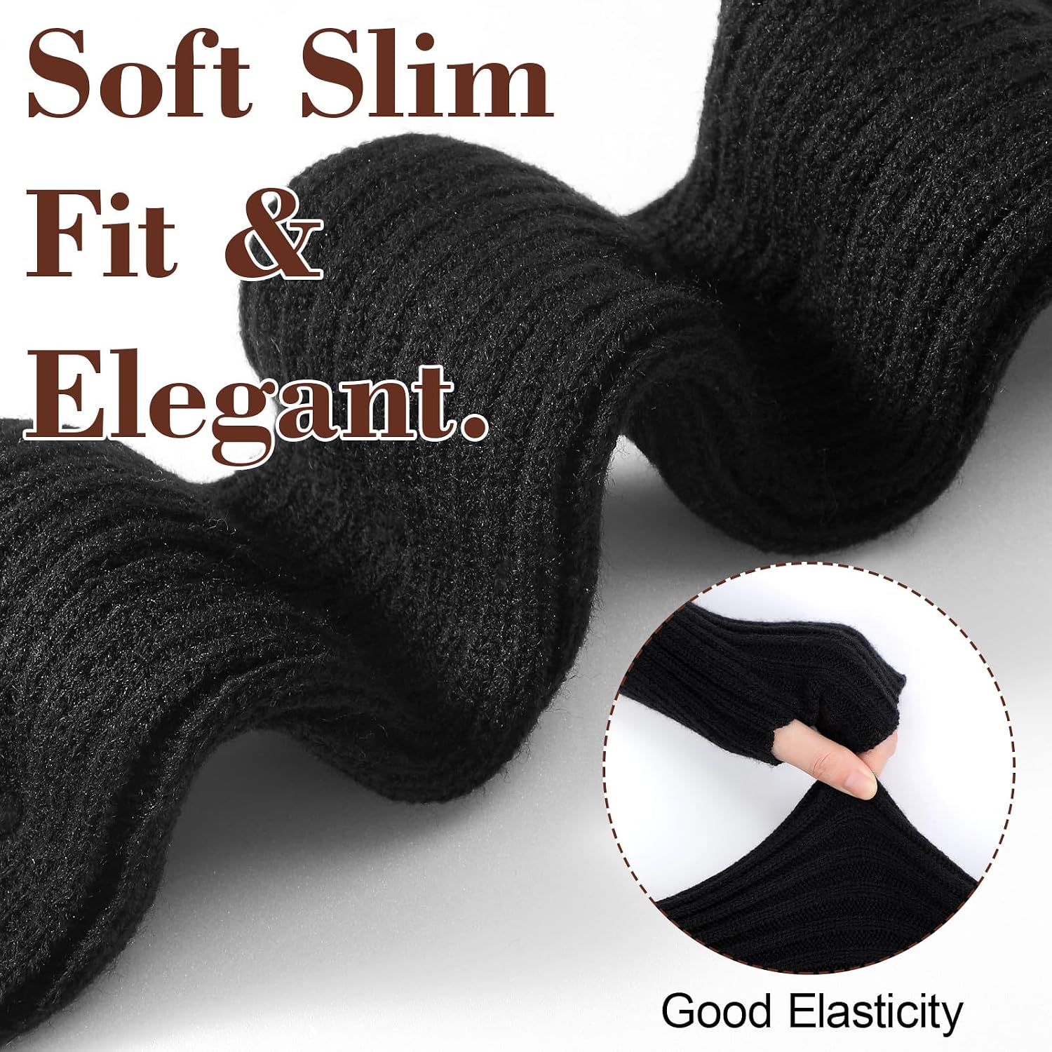 Arm Warmers - Women's Long Fingerless Cashmere Blended Knitted Y2K Arm Warmers