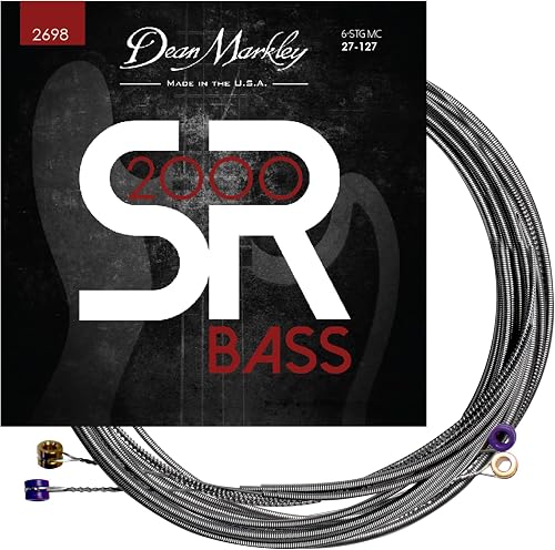 Dean Markley SR2000 Stainless Steel Bass Guitar Strings 6 String Set, 27-127 Med