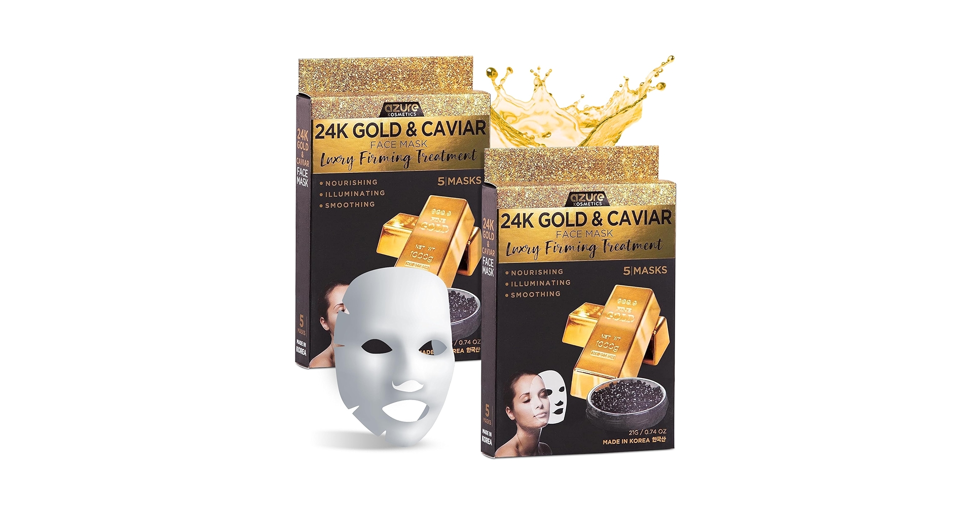 Amazon.com : AZURE 24K Gold and Caviar Anti Aging Luxury Face Mask