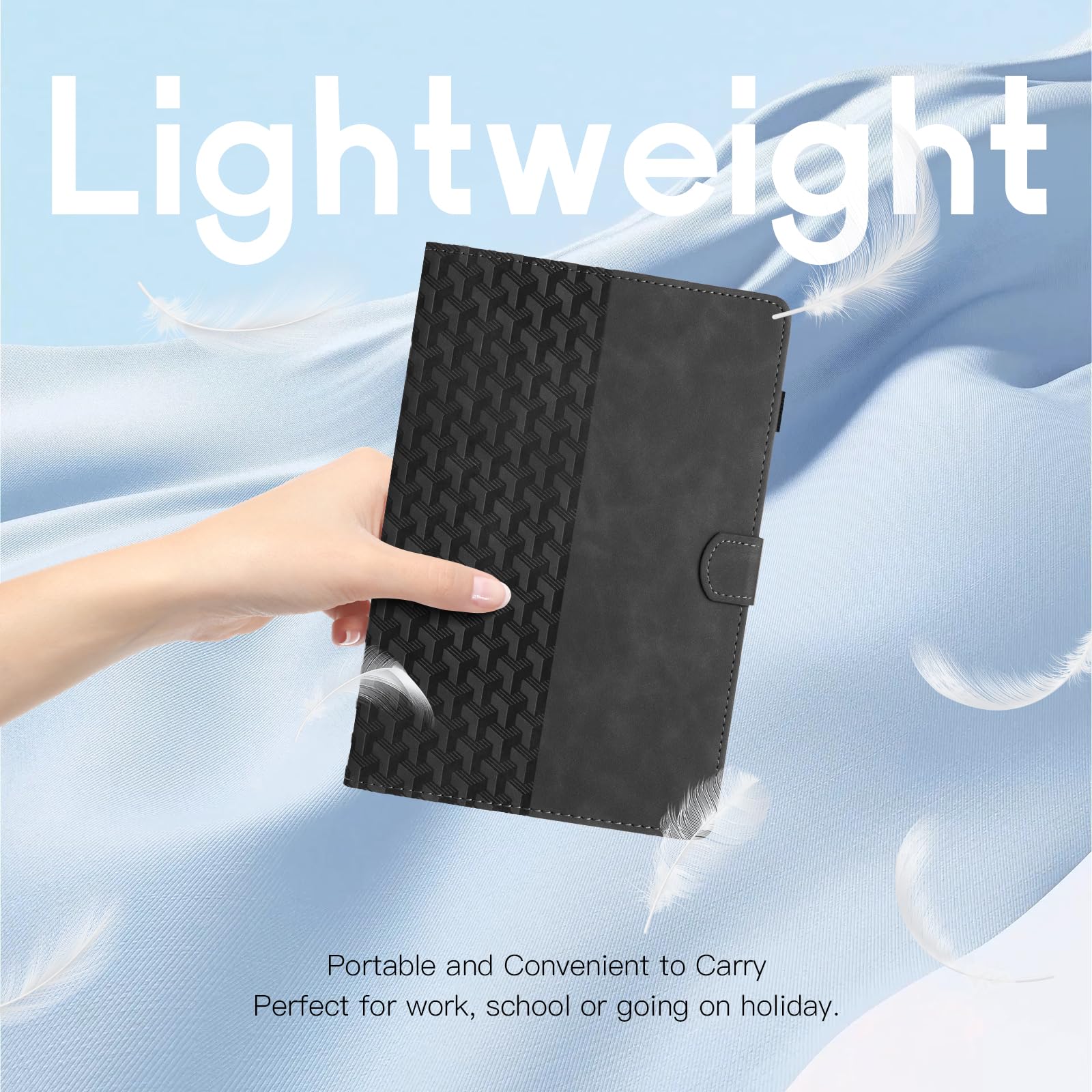 CASAFUNY Etui na iPad Pro 12,9 / 5/ 4/ 3. generacji, wielokątne folio, etui ochronne z funkcją automatycznego wygaszenia/wybudzenia do iPada Pro 12,9 2022/2021/2020/2018, czarne