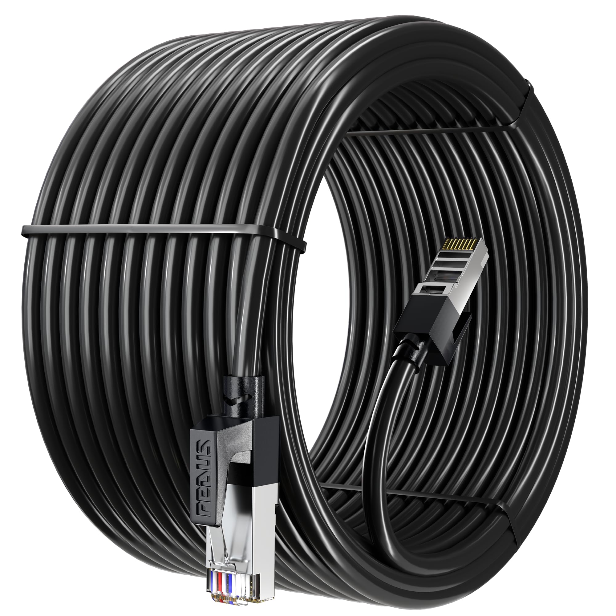 FEDUS 30 Meter Heavy Duty Outdoor Cat6 Cable Weatherproof/UV Resistant 10000mbps Ethernet Cable Suitable for Direct Burial Installations Ethernet Patch LAN Cable,Internet cable Network Cord Black (B0B5LHTGW3) Amazon Price History, Amazon Price Tracker