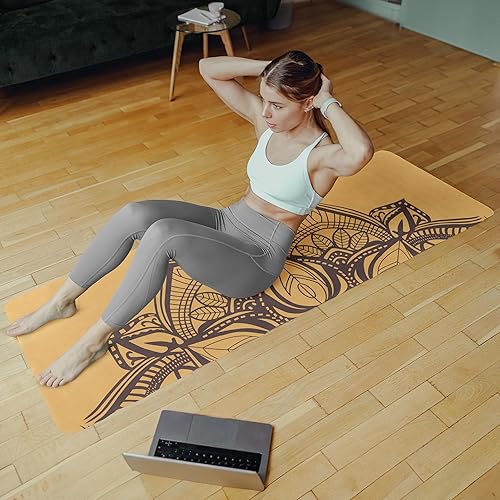 Miniatura 6 de Yoga Mat with Strap - Sweat Absorbent Ultra Grippy Hot Exercise Mat Non Slip Vegan Suede Towel Combo for All Floor Fitness Workout, Bikram,