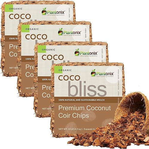 Miniatura 31 de Chips de coco (10 libras) - Medio de mantillo orgánico para plantas, con bajo equilibrio de EC y pH, y sustrato de alta expansión. Ideal