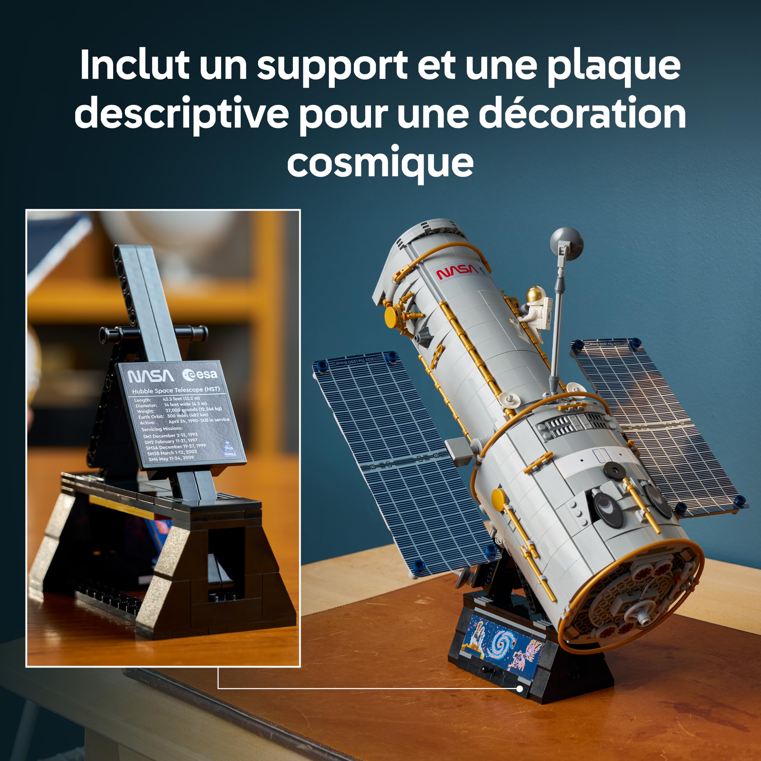 LEGO Icons Le Télescope Spatial Hubble - Maquette 3D pour Adulte - Set de Construction STEM avec Panneaux Solaires, Baie d’Instruments & Minifigurine d'Astronaute - Cadeau DIY sur l'Astronomie 11382