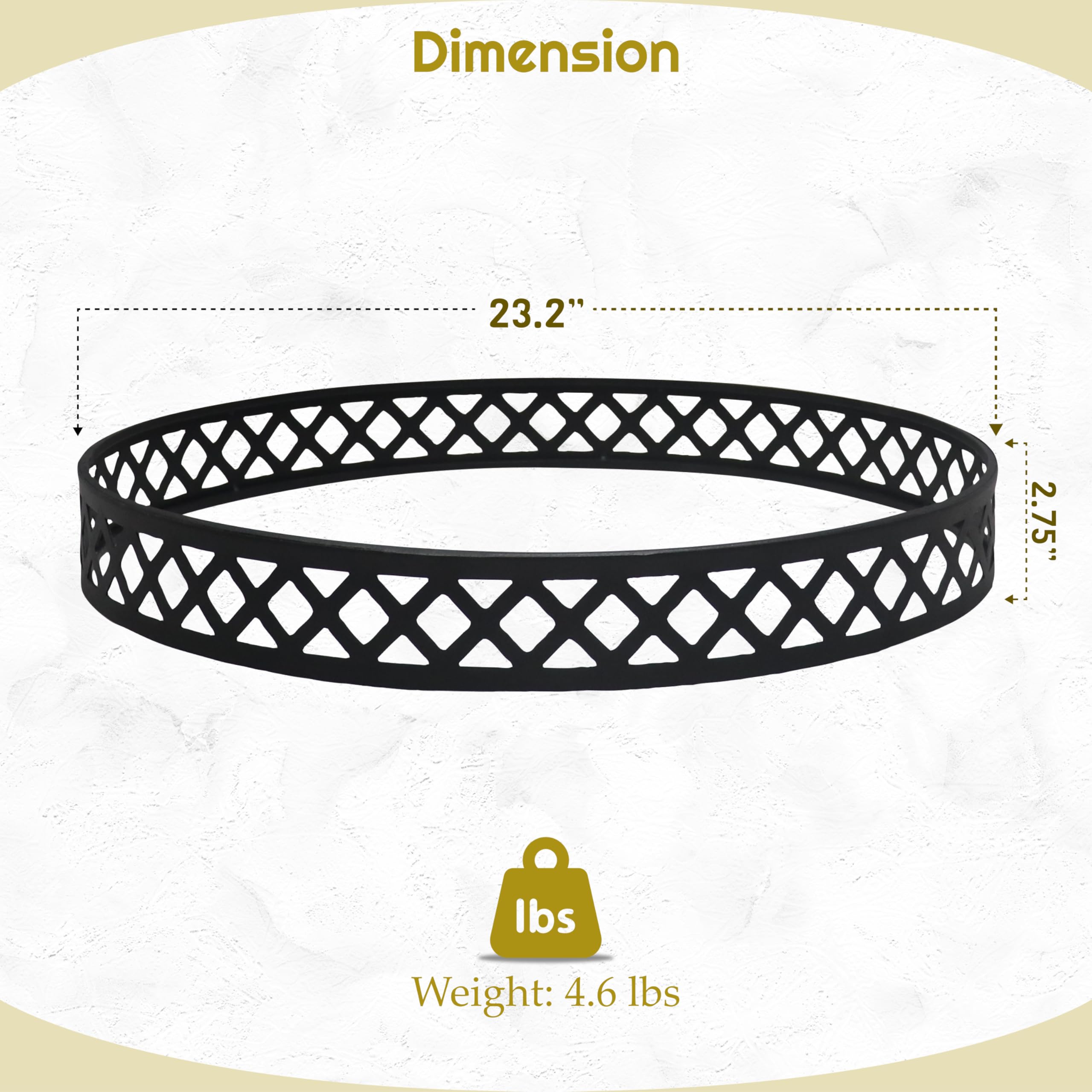 FEBTECH - 23 Inch Carbon Steel Firepit Stand for 27 Inch Fire Pit - Heat Resistant, Portable Smokeless Firepit Accessories for Indoor Outdoor Fireplaces - Ideal for Camping, Patio, Deck Fire Pit