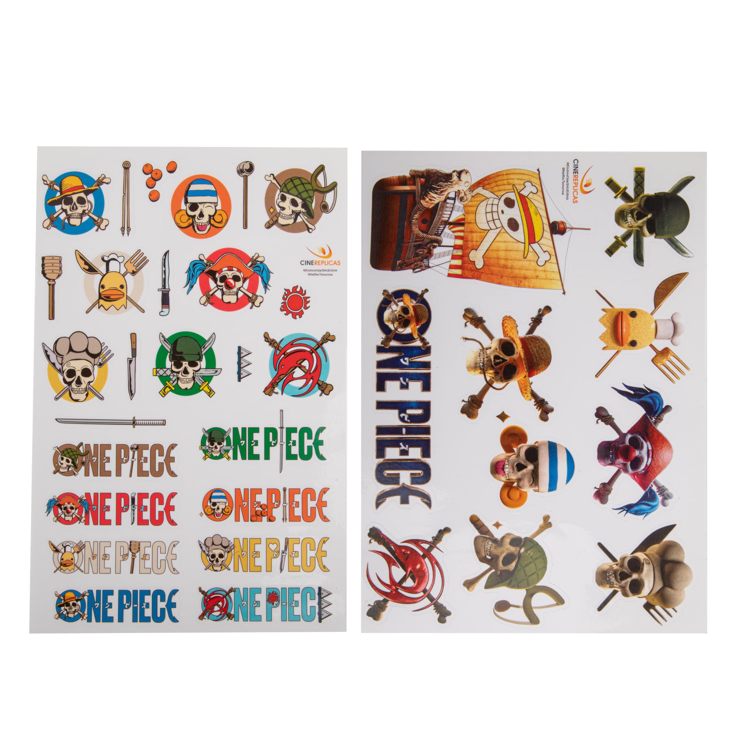 Cinereplicas One Piece – Set of 36 Stickers – Officially Licensed
