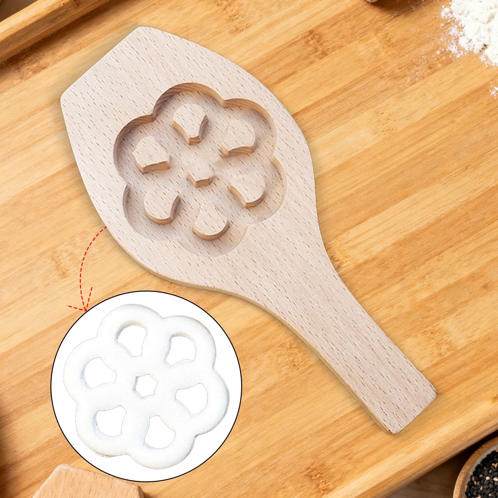 KESOTO 2x Modellini di Pasticceria in Legno, Strumento per Snack, Regalo per Ristoranti, Gadget Da, Accessori per La Preparazione di Ciambelle, 4 pezzi