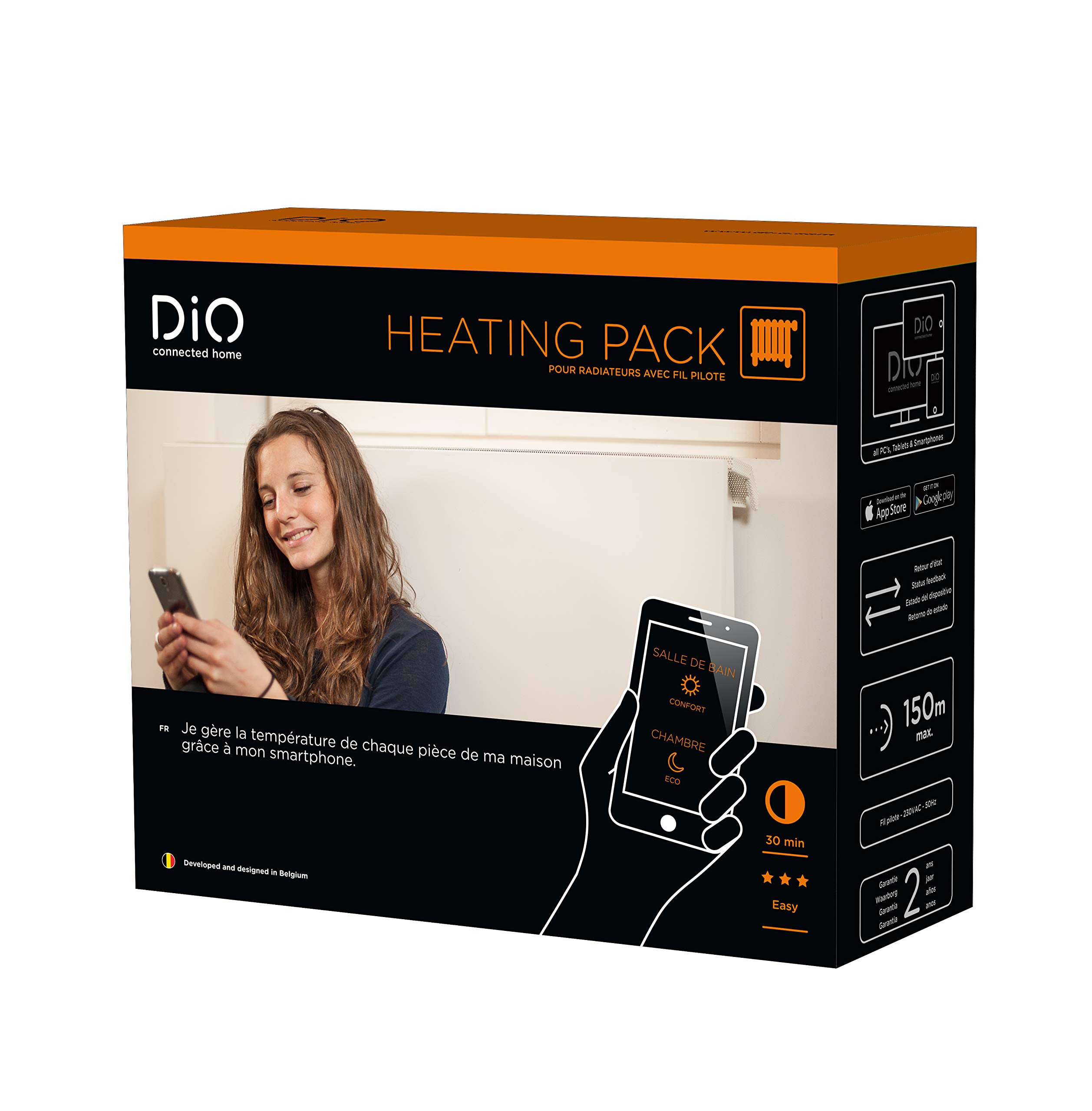 Pack chauffage électrique connecté fil pilote programmateur thermostat maison