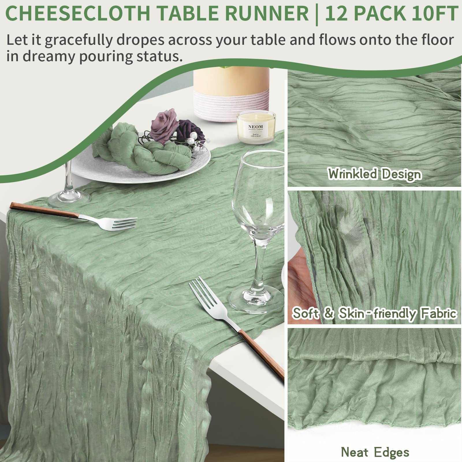 Chemin de table vert
