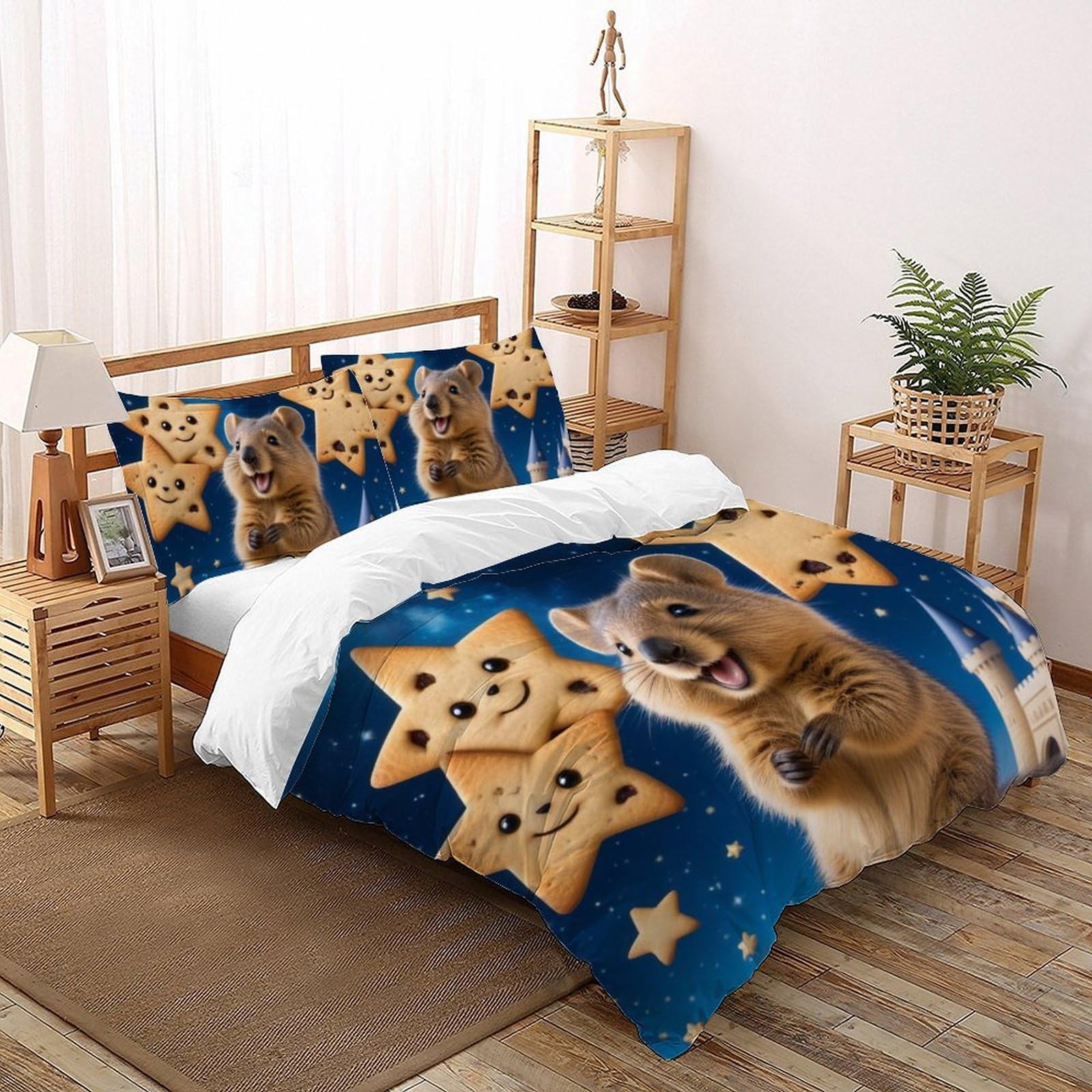 Parure de lit king size 220x240cm anti-glissement pour un sommeil continu