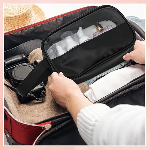 Miniatura 7 de Tanlade 18 bolsas de cosméticos transparentes a granel, bolsa de maquillaje translúcida, bolsa de aseo para mujer, impermeable, portátil, juego de