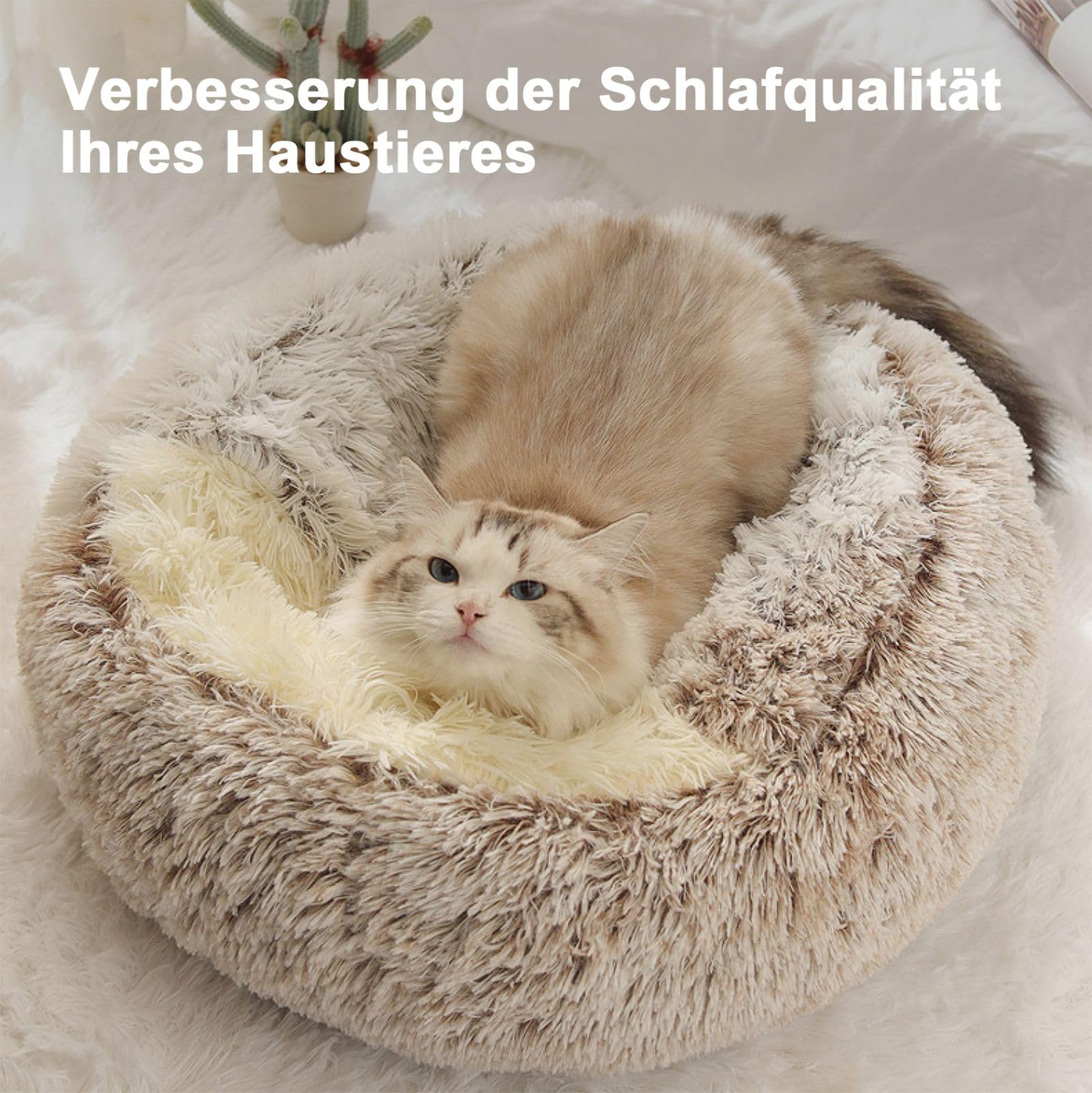 Waigg Rundes Hundebett Aus Korallen-Samt - Rutschfest, 100 Cm, Für Hunde & Katzen, Rot