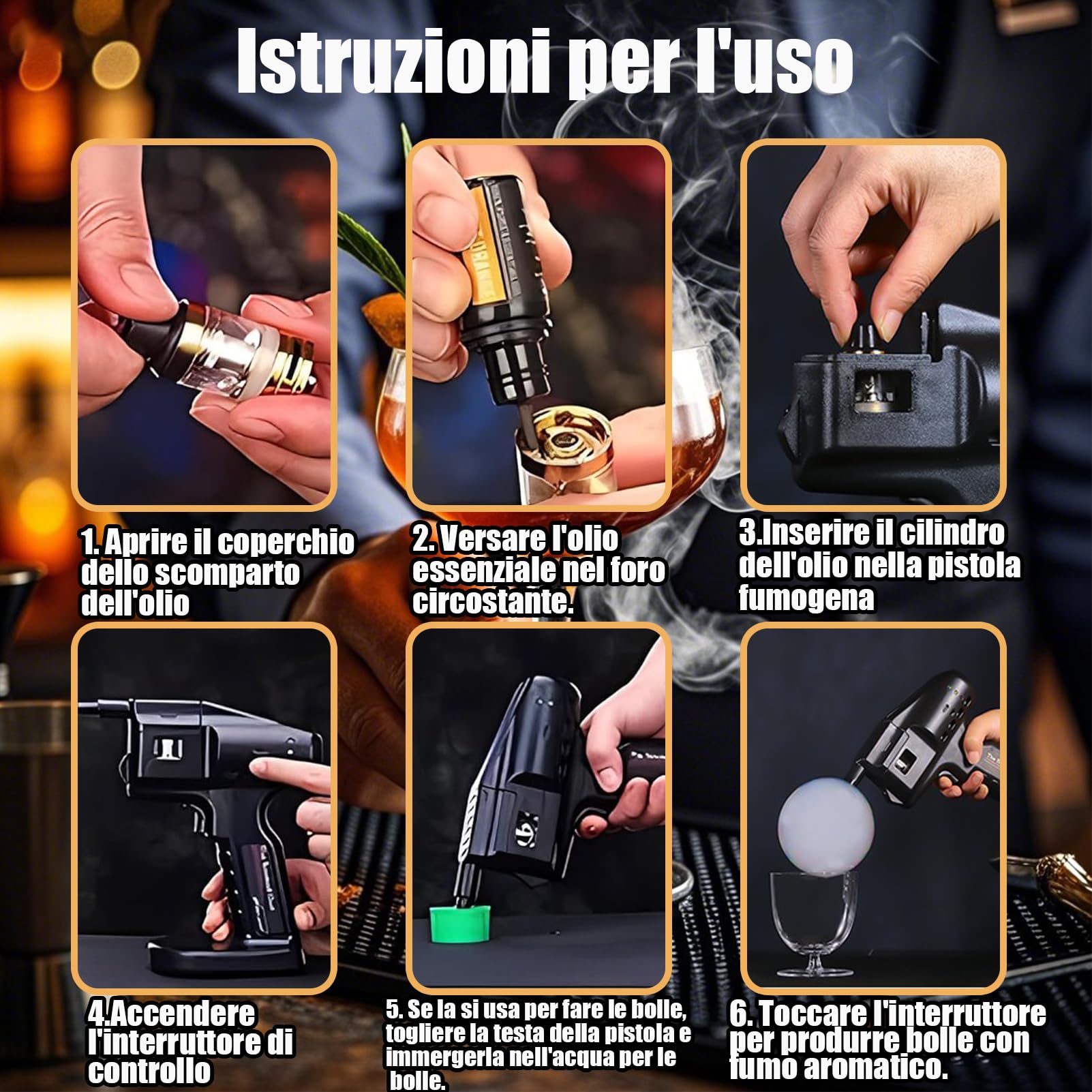 Affumicatore cocktail Fumatore Elettrico Multiuso per Alimenti e Cocktail | Nebulizzatore a Fumo Freddo con Ricarica USB, Effetto Visivo Creativo per Bar e Cucina Gourmet