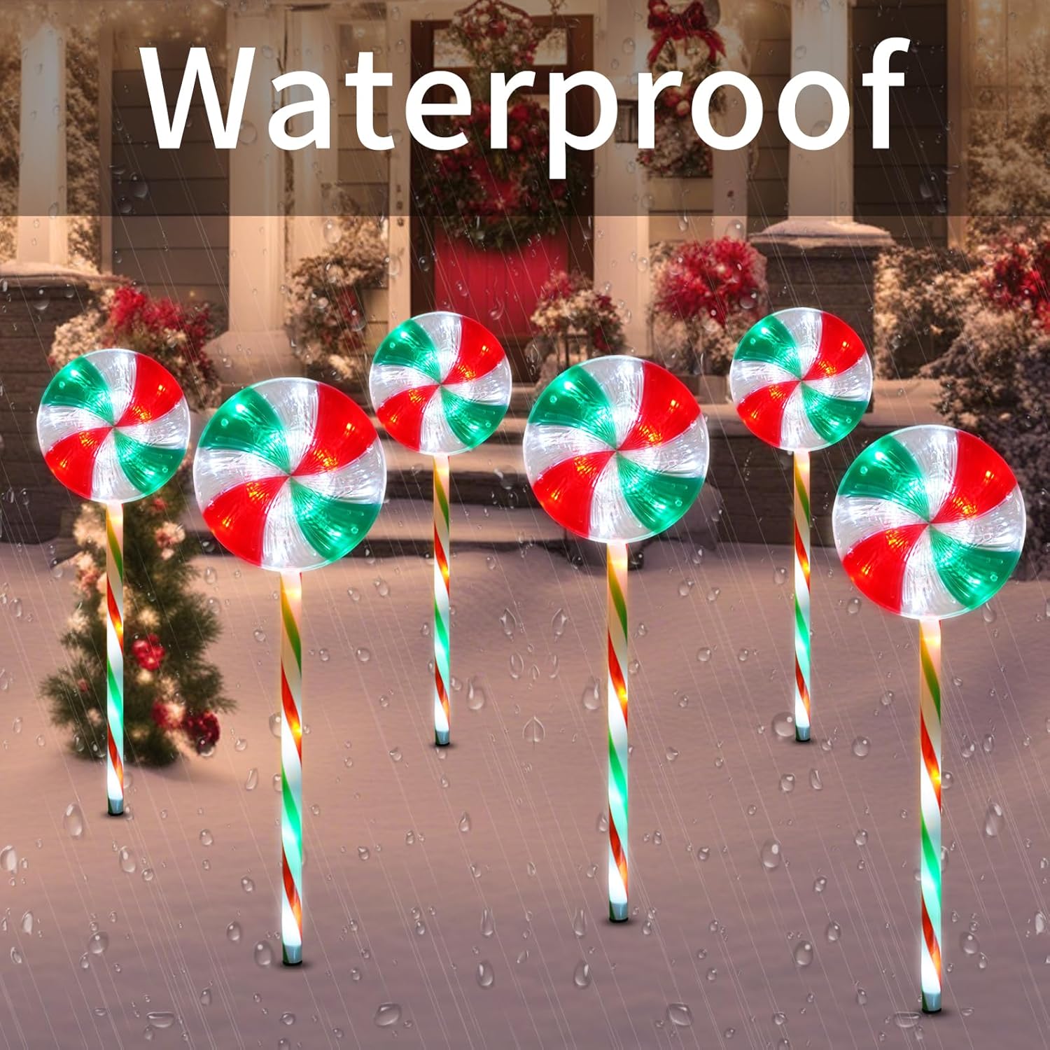 Luces De Navidad Solares Para Exterior Amazon Paquete De 2 Luces Solares Pequeñas Para árboles De Navidad Al Aire Libre, árbol De Navidad Iluminado Al Aire Libre, 24 Luces LED, Mini árbol
