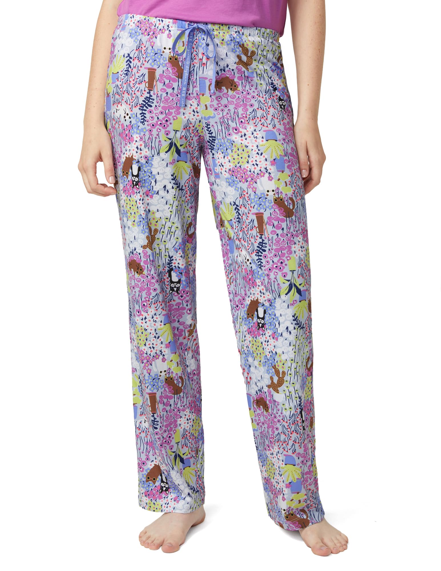 HUE Women's Sleep and Lounge Pajama Separates, Late Summer &amp; Fall Collection, Skyway Garden - Sleep Pant, Small