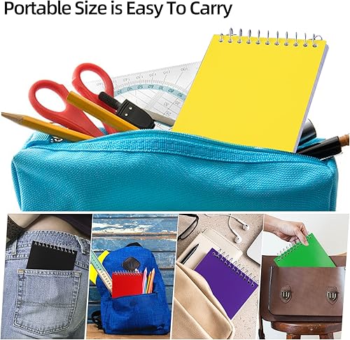 Miniatura 5 de Paquete de 24 cuadernos de notas en espiral, mini bloc de notas en espiral, bloc de notas pequeño de 3 x 5, mini cuadernos de bolsillo, libros de