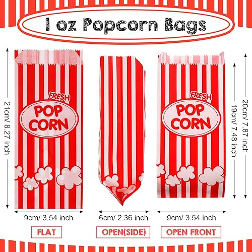 Miniatura 2 de 300 bolsas de palomitas de maíz, resistentes a la grasa, contenedores de papel desechables para Navidad, Acción de Gracias, películas, fiestas