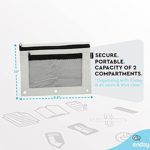 Vista 56 de Enday Estuche morado para carpeta de 3 anillas, con cremallera, estuche para lápices de 3 anillos para carpeta, estuche para lápices para carpeta