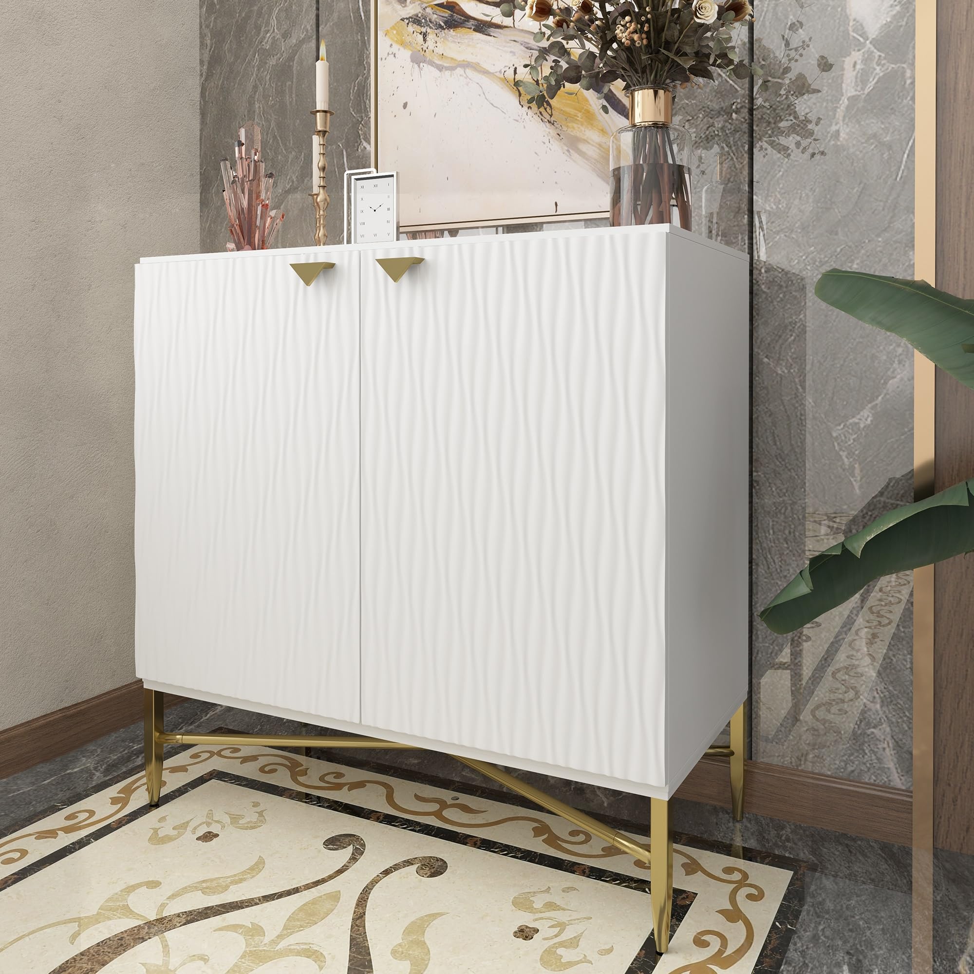 Chic Home - Armario moderno de 2 puertas para entrada pasillo y pasillo muebles es para el hogar