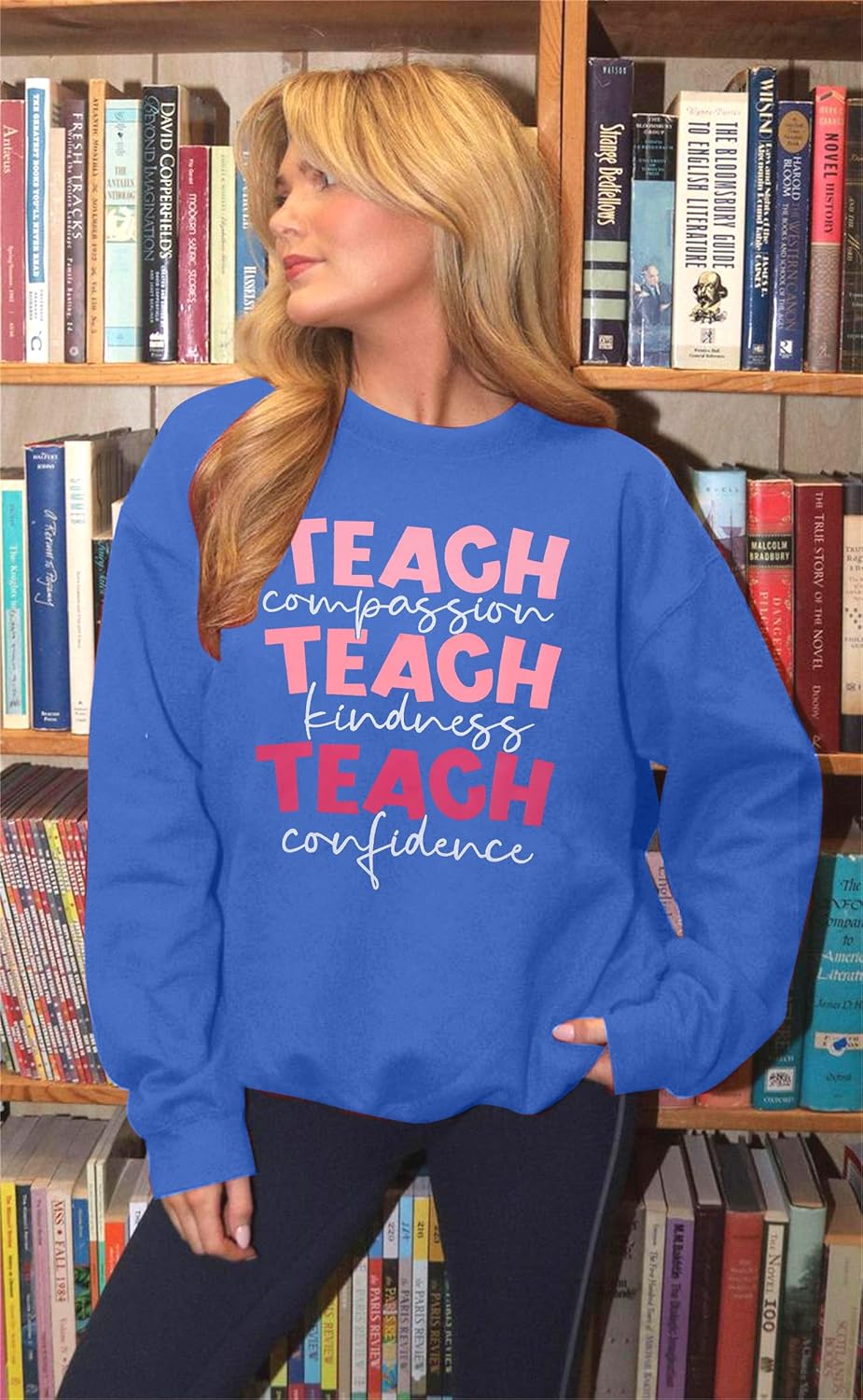 SFHFY Teacher Sweatshirt Women: Teach Kindness Pullover Teacher Life Shirt Special Education Tee Inspirational Tops - Image 3