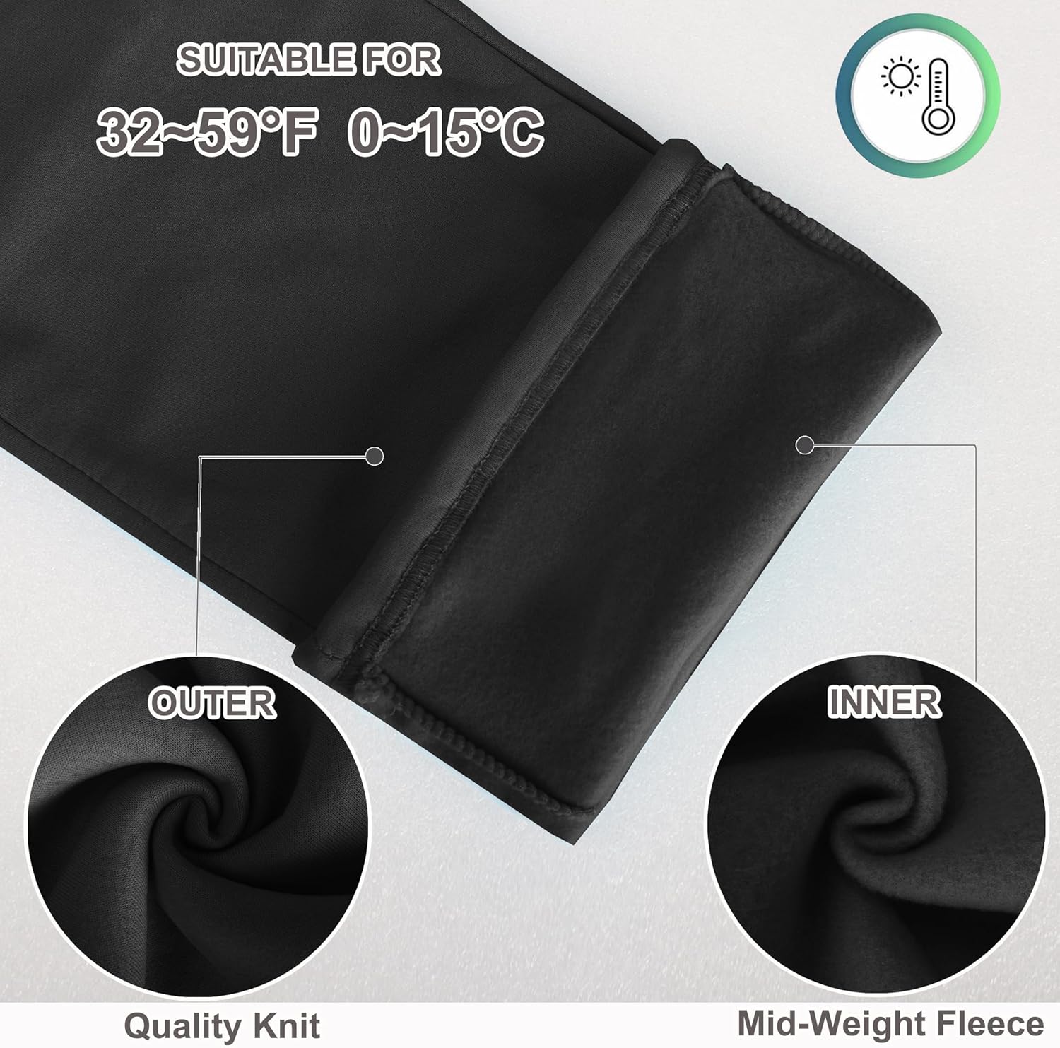 TCHH-DayUp Women's Wide Leg Fleece Sweatpants Straight Leg Baggy Sweat Pants with Pockets - Image 3