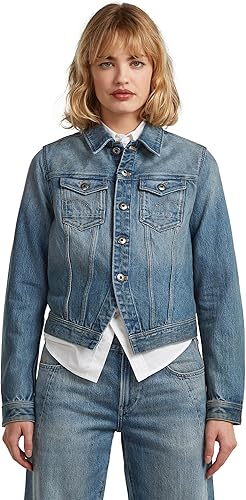 G-STAR Chaqueta Pitched Hem Slim para Mujer, Azul (vintage gold digger D27939-D7