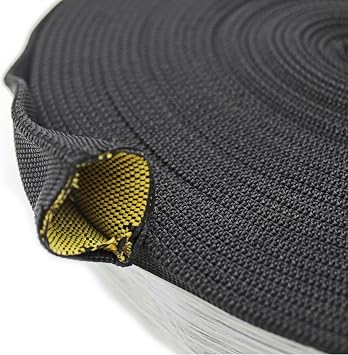 Electriduct 1/2 Hydraulic Hose Burst Protection Sleeving Nylon Hose Guard Protector Sleeve - 10 Feet - Black with Yellow Inner Liner