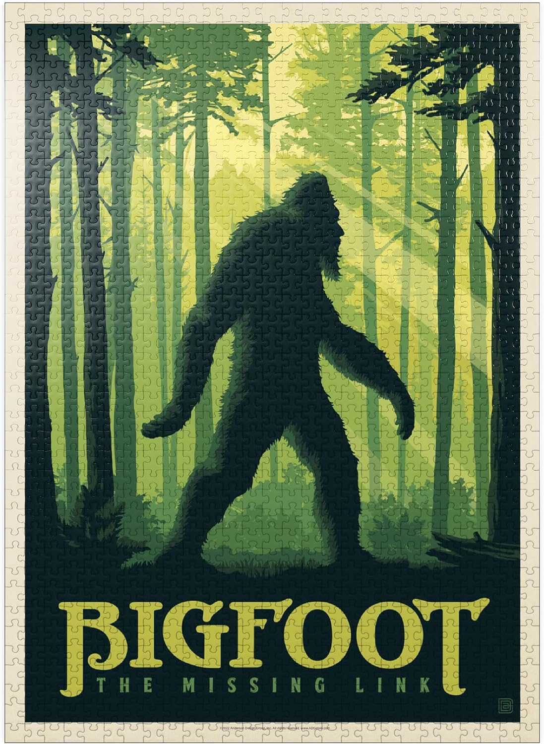 MyPuzzle Bigfoot: The Missing Link, Vintage Poster - Premium 1000 Piece Jigsaw Puzzle for Adults